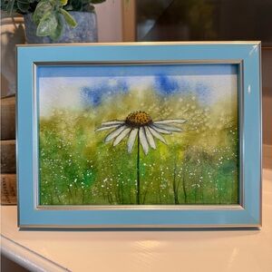 Original Watercolor intriguing Daisy 5x7